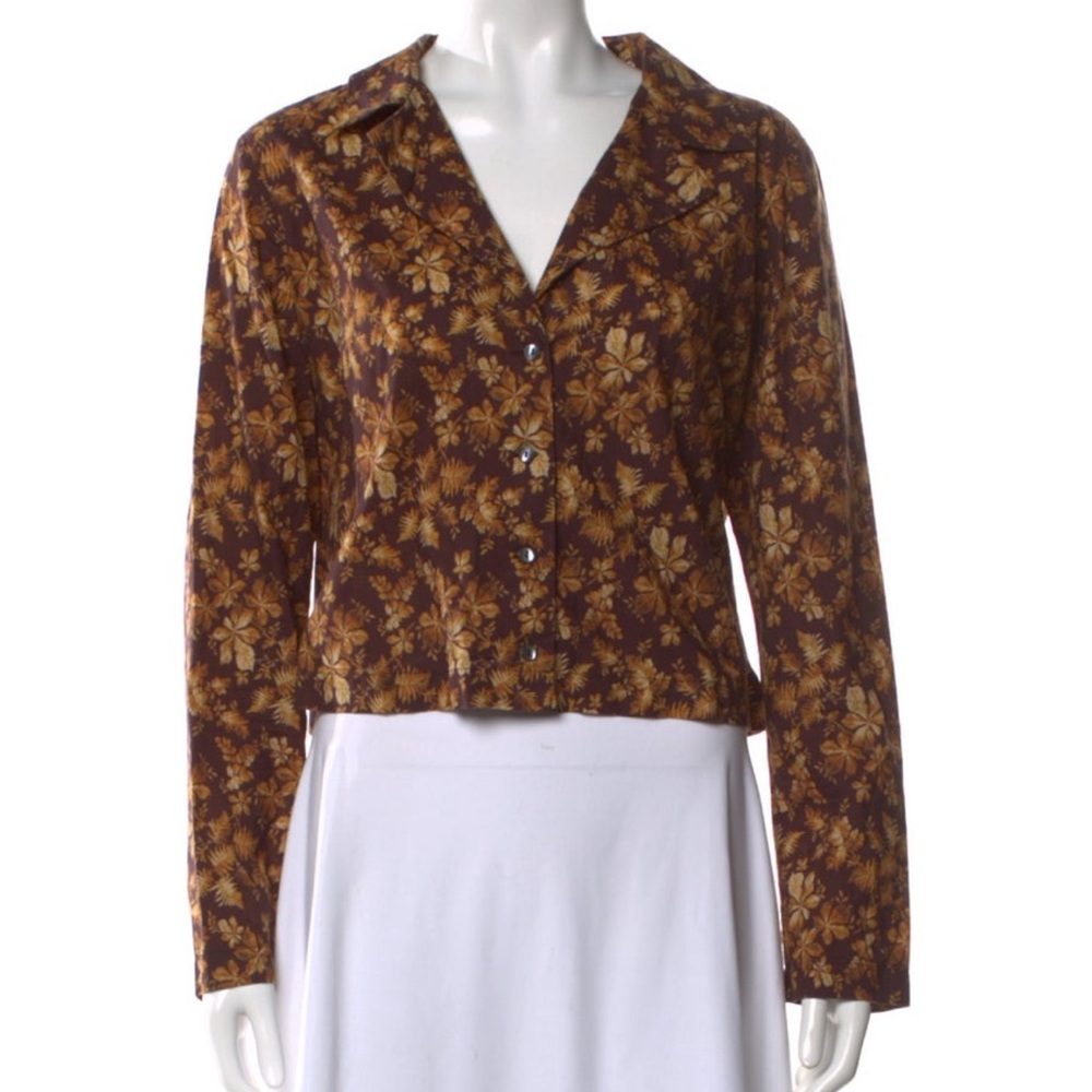 Doen Floral Blouse - Brown and Gold